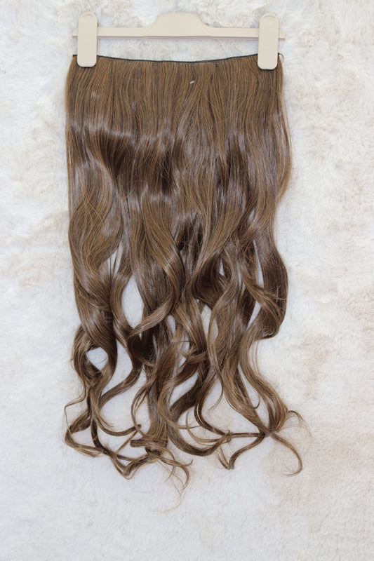 20" Clip-In Curly Extension 1 Piece - Dark Brown & Caramel